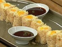 Süßes Sushi mit Mango und "Shoko Wasabi" - Rezept