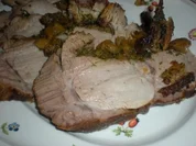 Saftiger Schweinsbraten mit Marillenfüllung - Rezept