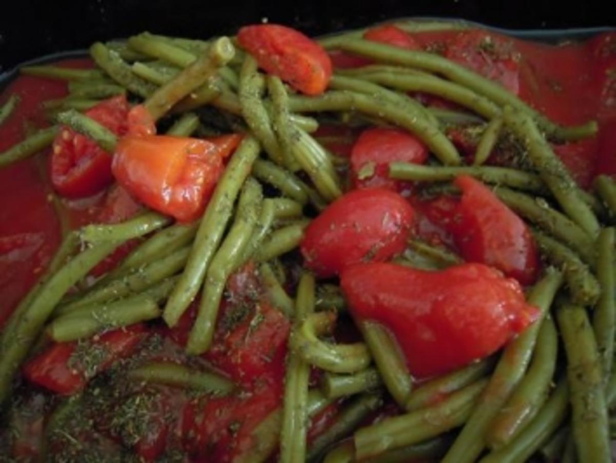 Kassler mit grünen Bohnen und Tomaten aus dem Backofen - Rezept - Bild Nr. 2