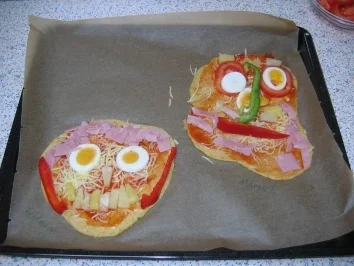 Rezept: Der lustige Pizzakopf Der lustige Pizzakopf - Rezept