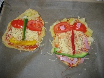Rezept: Der lustige Pizzakopf Der lustige Pizzakopf - Rezept