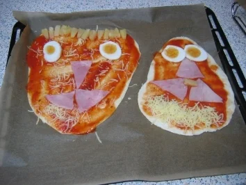 Rezept: Der lustige Pizzakopf Der lustige Pizzakopf - Rezept