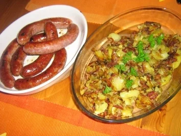 Brägele mit Burebratwürschtle - Rezept