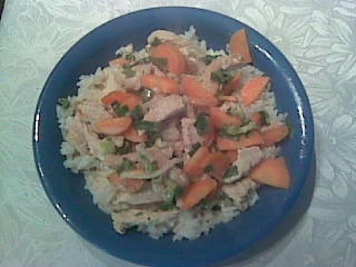 Gemüse-Sahne-Geschnetzeltes mit Reis - Rezept
