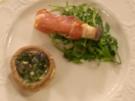 Kräutersaitlinge mit Schinken an gefüllten Champignons mit - Rezept