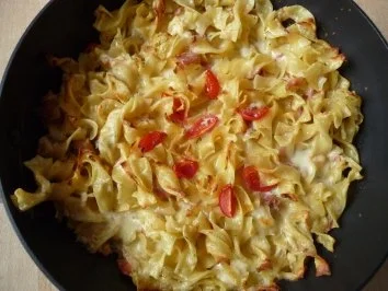 Rezept: Bandnudeln mit Parmaschinken Bandnudeln mit Parmaschinken - Rezept