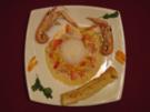 Rezept: Atlantikzunge in Kokosmilch mit Paprika, Zwiebeln und Krabben Atlantikzunge in Kokosmilch mit Paprika, Zwiebeln und Krabben - Rezept