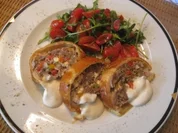 Mediterane Hackfleischpastete mit Rucola-Tomatensalat ( Rinderhack ) - Rezept