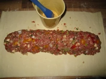 Mediterane Hackfleischpastete mit Rucola-Tomatensalat ( Rinderhack ) - Rezept - Bild Nr. 4