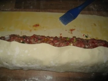 Mediterane Hackfleischpastete mit Rucola-Tomatensalat ( Rinderhack ) - Rezept - Bild Nr. 5