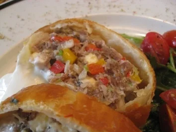 Mediterane Hackfleischpastete mit Rucola-Tomatensalat ( Rinderhack ) - Rezept - Bild Nr. 10