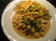 Schweinefiletstreifen mit Morcheln und Kohlrabi - Rezept