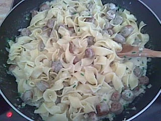 Bratwurst-Nudel-Pfanne - Rezept