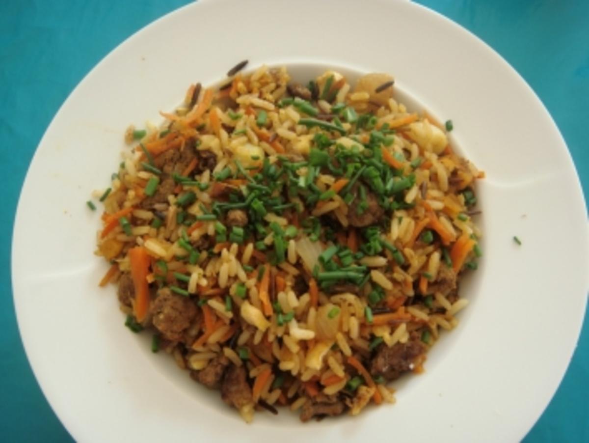 Fleischgericht: Reis mit Hackfleisch - Rezept