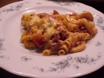 Überbackene Nudelreste - Rezept