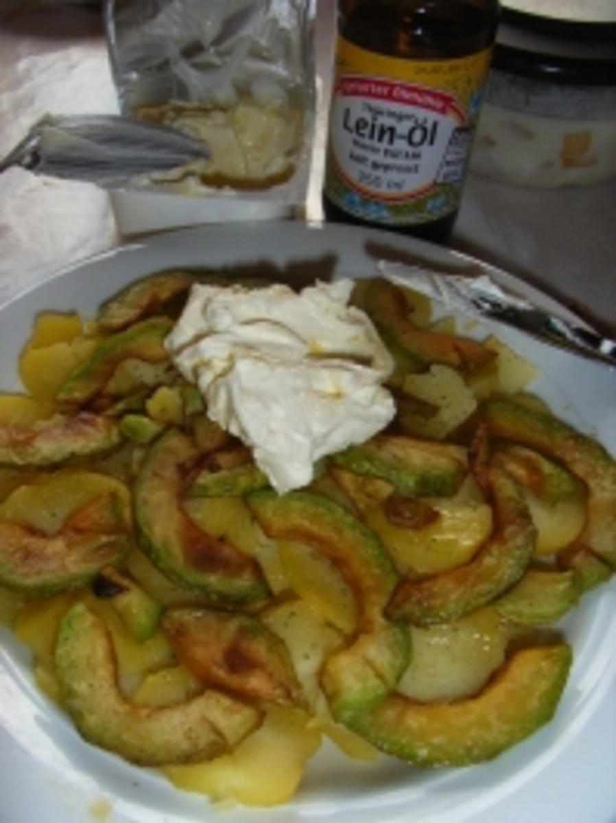 Kartoffel-Teller mit grün-weißer Decke - Rezept