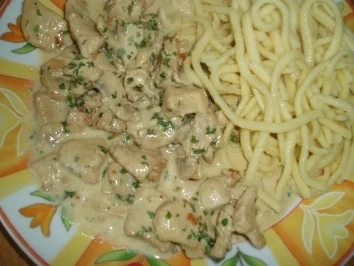 Rezept: Geschnetzelte Putenbrust Geschnetzelte Putenbrust - Rezept