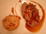 Gebratene Lammkeule an überbackenen Limabohnen mit Parmesan - Rezept