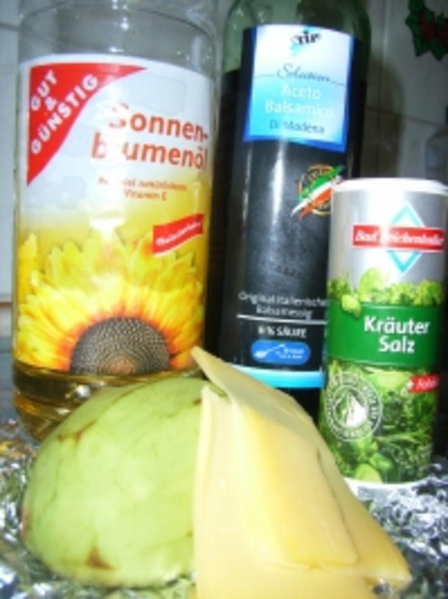 Antipasti: Avocado in Balsamico gebraten mit Käsehaube - Rezept - Bild Nr. 2