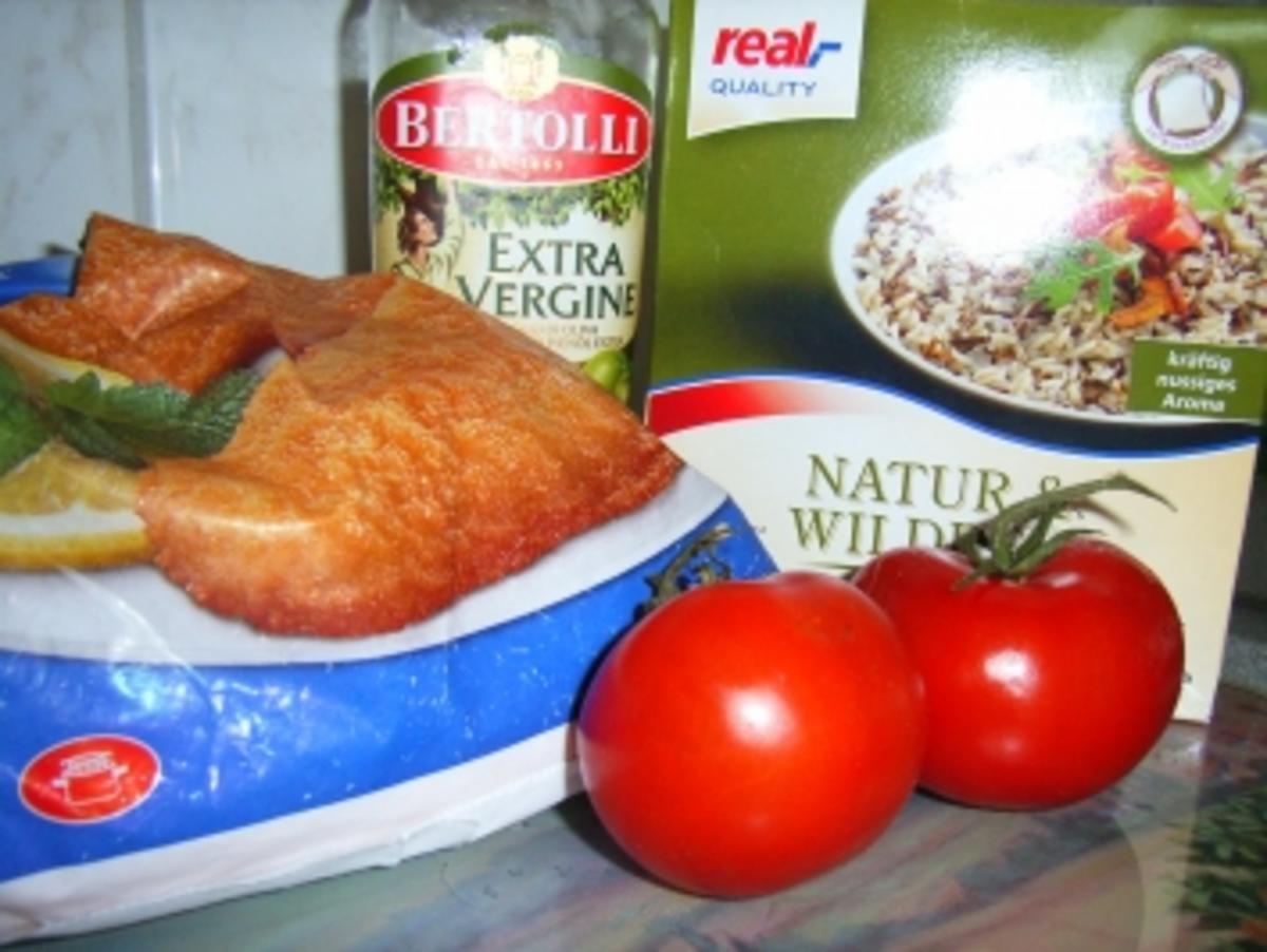 Seelachsfilet auf Reis-Tomaten-Salat - Rezept - Bild Nr. 2