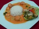 Meeresfrüchtesalat Yam Taley Gaeng Kua Gung – roter Curry mit Garnelen - Rezept