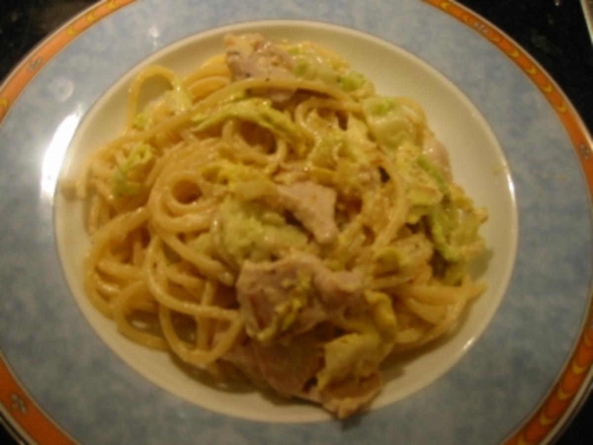 Spaghetti mit Hähnchen-Carbonara - Rezept