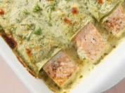 Lachs-Cannelloni an Käse-Rahm-Sauce - Rezept