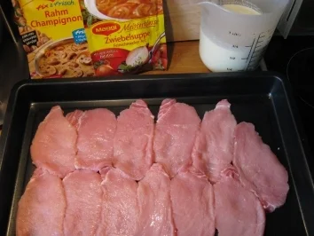 Lecker Fleisch (überbackene Schnitzel) - ruck zuck und lecker - mit Beilage - Rezept - Bild Nr. 3