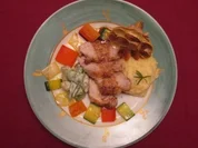 Spanferkelrücken mit Ochsenschwanzsoße und Knoblauch-Kartoffelpüree - Rezept