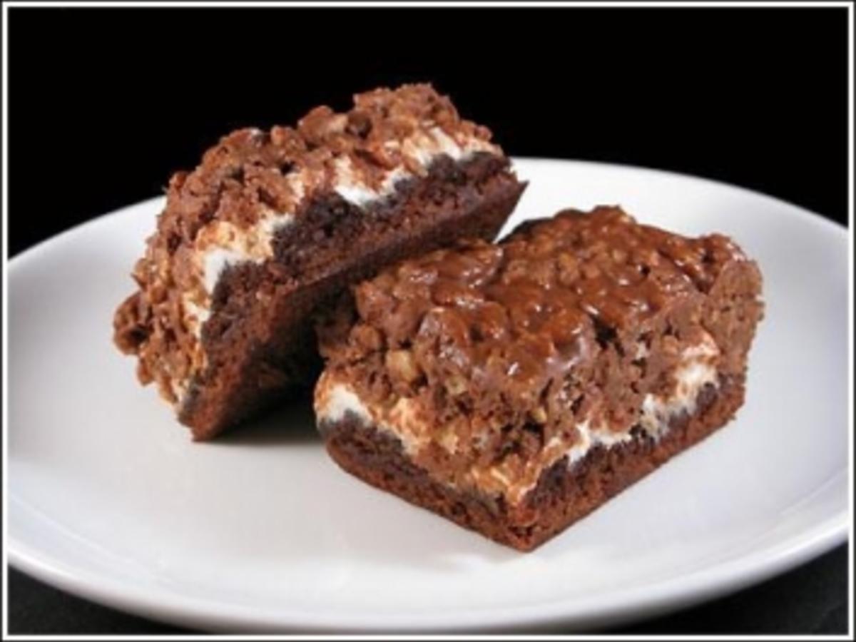 Erdnussbutter Marshmallow Knusper Brownies Rezept kochbar.de