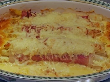 Spargel und Schinken gratiniert - Rezept