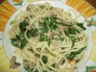 Spaghetti mit Spinat-Schwammerlsoß - Rezept