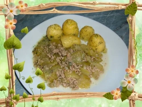Hack : Schmorgurkenfleisch mit Dillkartoffeln - Rezept