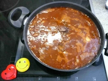 Rezept: Rind : Schnitzel vom Rind in Rotweinsoße Bild Nr. 7 Rind : Schnitzel vom Rind in Rotweinsoße - Rezept - Bild Nr. 7