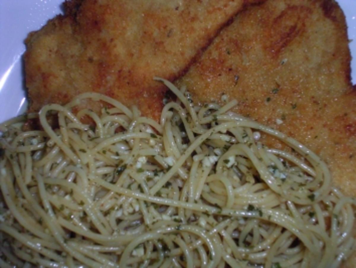 Piccata mit Knoblauchspaghetti Didas Art - Rezept - kochbar.de