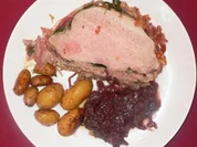 Florentiner Schweinebraten im Pancettamantel mit Ofenkartoffeln - Rezept