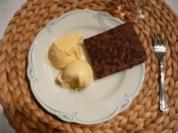 Dessert : Selbstgemachtes Vanilleeis mit Brownie - Rezept