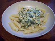 Lachs-Spinat mit Pasta - Rezept
