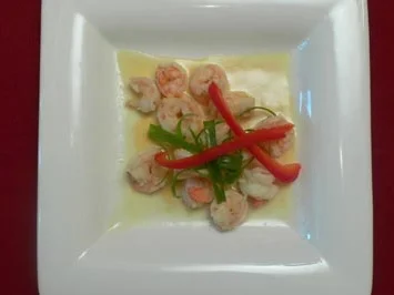 Garnelen auf Kokosmilchcreme - Rezept
