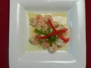 Garnelen auf Kokosmilchcreme - Rezept