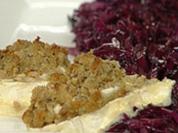 Gebratener Rotkohl mit Walnüssen und gratiniertem Ziegenkäse - Rezept
