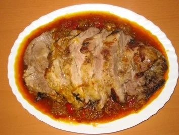 Schweinebraten mit Zwiebelgemüse - Rezept - Bild Nr. 2