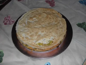 Rezept: Rhabarberkuchen mit Baiser Rhabarberkuchen mit Baiser - Rezept