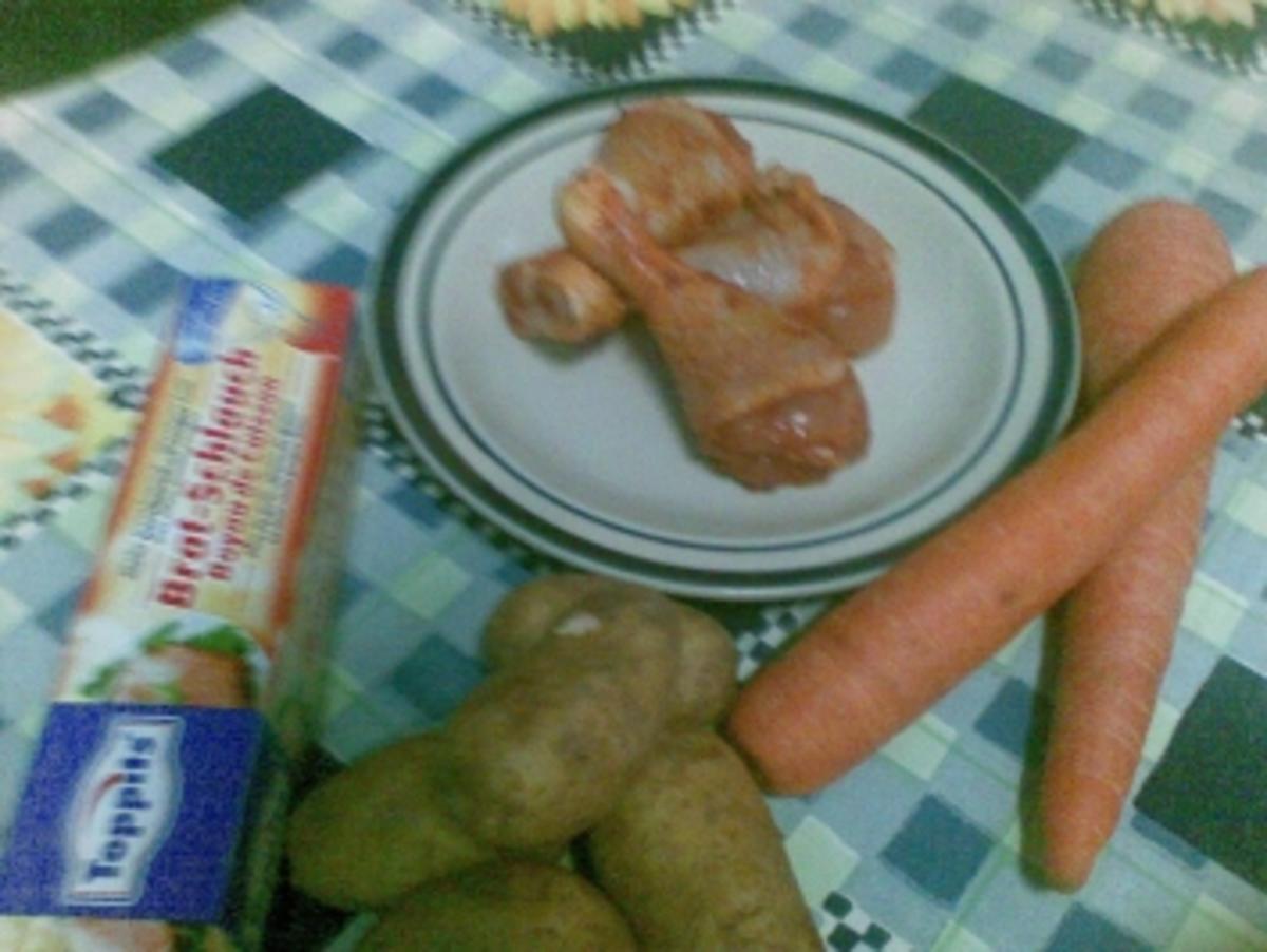 Hähnchenschenkel , Kartoffeln und Möhren - Rezept - Bild Nr. 2