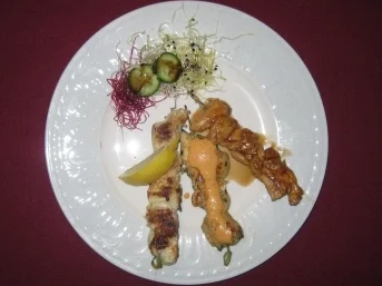 Hähnchenspieße - Dreierlei Chicken-Lanzen - Rezept