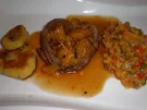 Rezept: Rindertournedos im Baconmantel mit Orangenpfeffersoße und Kartoffeln Rindertournedos im Baconmantel mit Orangenpfeffersoße und Kartoffeln - Rezept