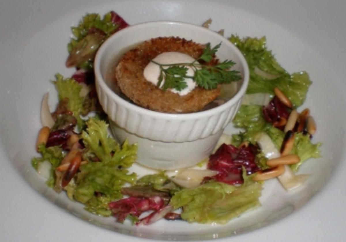 Tafelspitzsülze mit Himbeervinaigrette an mariniertem Salat - Rezept