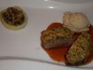 Rehfilet mit Kürbiskernkruste an Pilzragout und Selleriepüree - Rezept