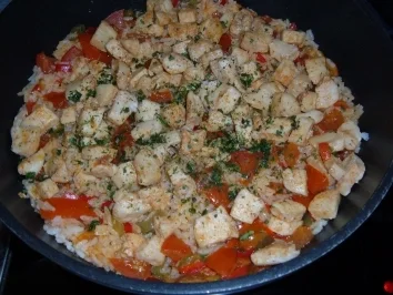 Rezept: Geflügel......Hähnchen-Reis Pfanne Geflügel......Hähnchen-Reis Pfanne - Rezept