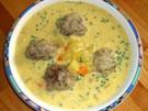 Kohlrabicremesuppe mit Fleischklößchen - Rezept